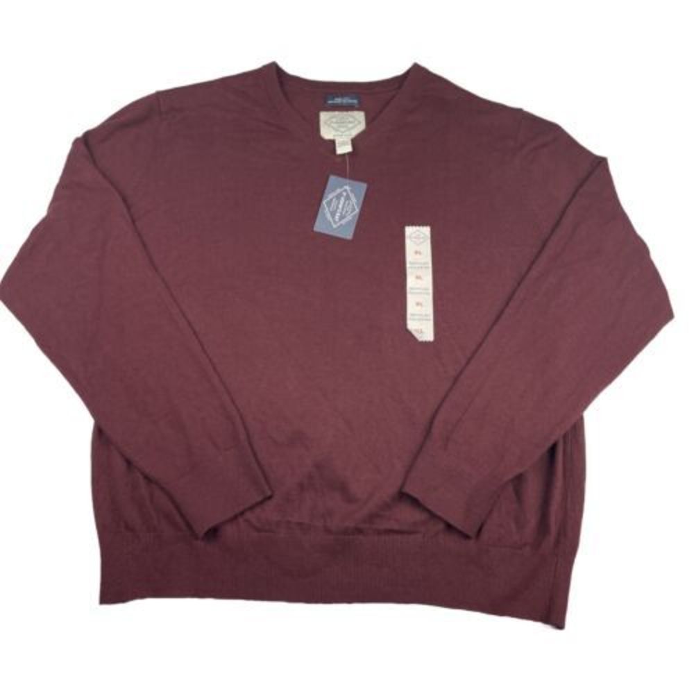 NEW! St John’s‎ Bay V Neck Pullover Super Soft Red Sweater Recycled Polyester